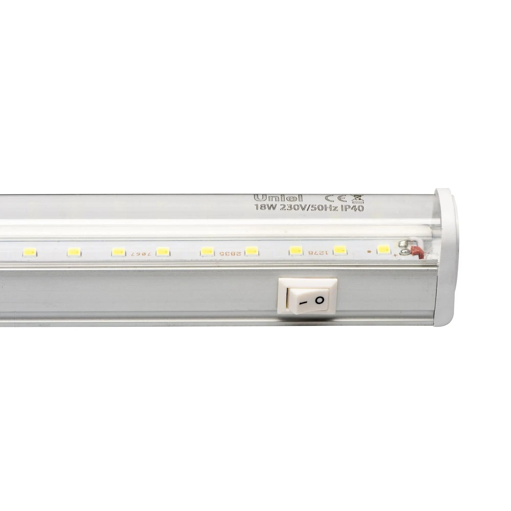 фото Фитосветильник линейный светодиодный Uniel P22 562 мм 18 Вт красно-синий спектр розовый свет цвет серый