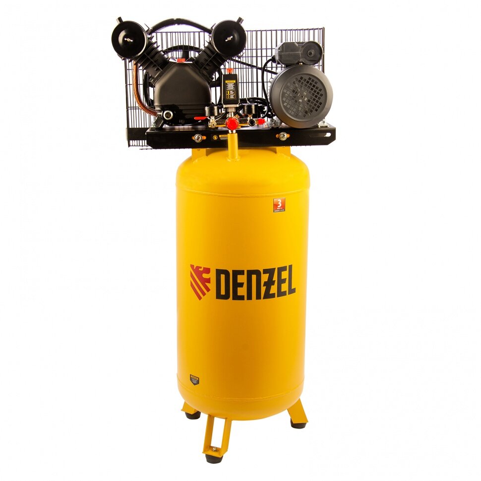 Компрессор воздушный BCV2200/100V, ременный привод , 2.3 кВт, 100 литров, 440 л/мин Denzel Denzel