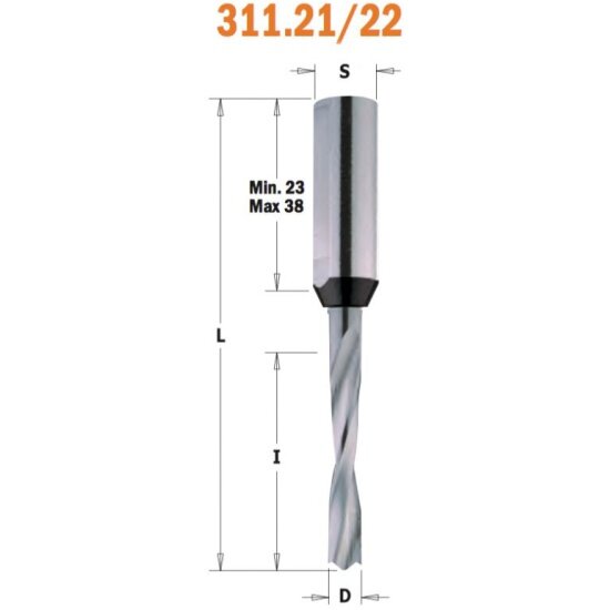 Сверло для присадочного станка Cmt HWM 4x30x70 Z=2+2 S=10x28 RH, 311.040.21