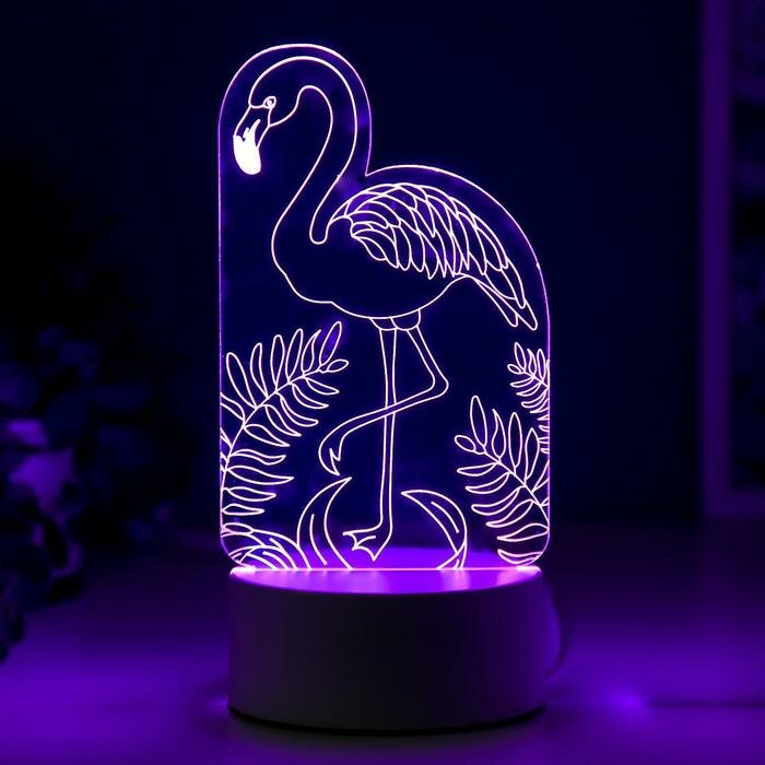 RISALUX Светильник "Фламинго" LED RGB от сети 9,5х10х19,5 см - фотография № 5