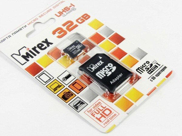 Карта памятиа microSD 32GB Mirex microSDHC 13613-ADSUHS32