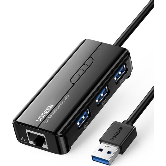 Концентратор-USB UGREEN 4 в 1 (HUB), 3 x USB 3.0, RJ45