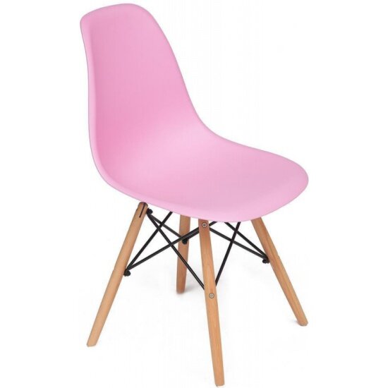 Стул обеденный TETCHAIR Secret De Maison CINDY (EAMES) (mod. 001) / 1 шт в упак., дерево береза/металл/сиденье пластик, 51x46x82.5см, светло-розовый/light pink