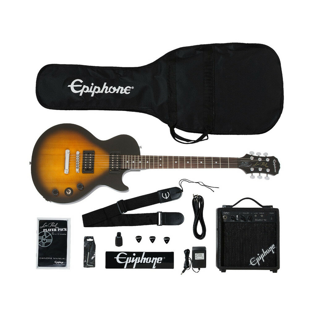 EPIPHONE Les Paul Electric Guitar Player Pack Vintage Sunburst комплект электрогитара, комбо 10 Вт,