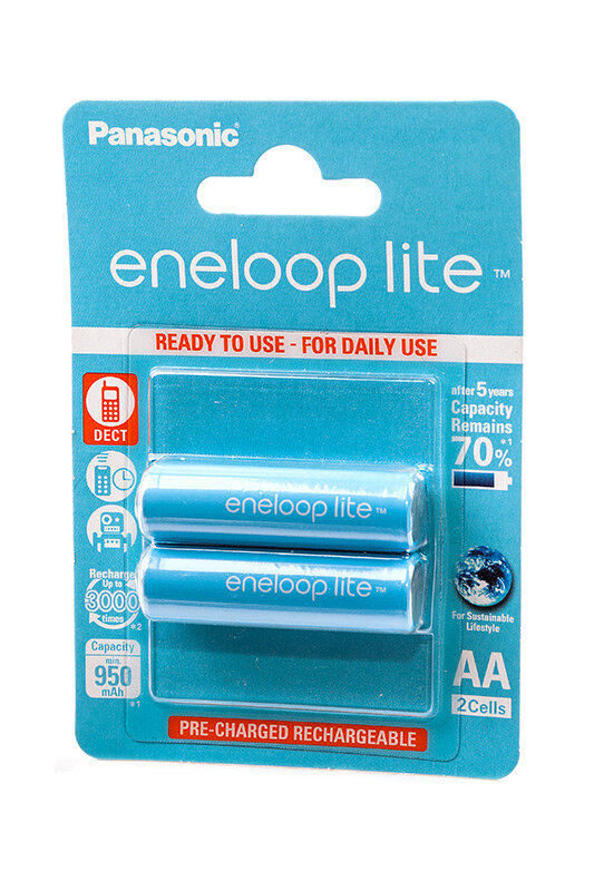 Panasonic Аккумулятор Panasonic Hi-MH eneloop lite AA 950mAh BL2, 2шт (BK-3LCCE/2BE)