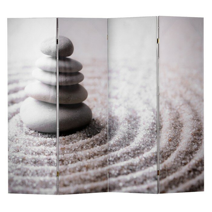 Дарим Красиво Ширма "Камни на песке", двухсторонняя, 200 х 160 см - фотография № 1