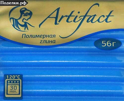 Полимерная глина Артефакт 821370 Классический голубой (164), 56 г, цена за 1 шт.