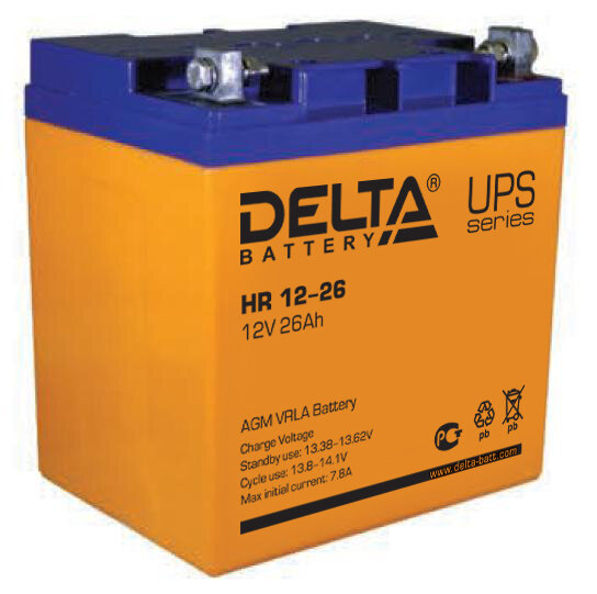 Аккумуляторная батарея Delta HR 12-26 (12V 26Ah)