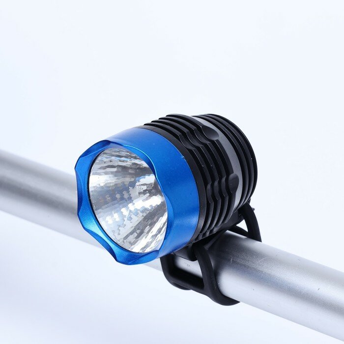 фото Фонарь велосипедный передний, водонепроницаемый, 1 режим, CR2032, синий