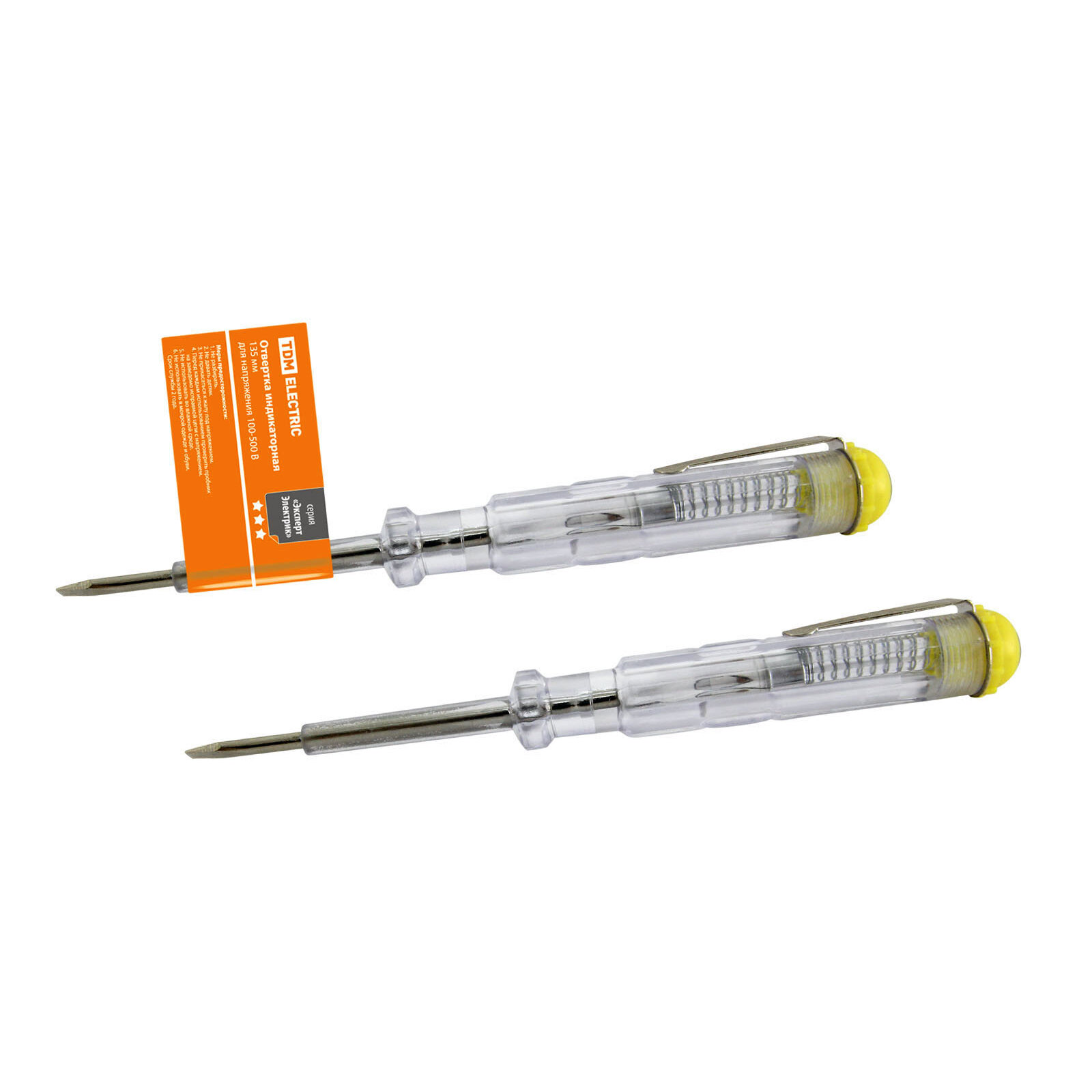 фото Отвертка-пробник (индикатор) 135 мм, 100-500В "ЭкспертЭлектрик", TDM SQ1015-0001 (10 шт.)