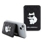 Karl Lagerfeld магнитный бумажник-подставка Wallet MagSafe Cardslot Stand Saffiano Monogram NFT Choupette Black - изображение