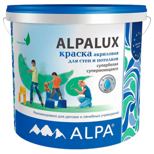 "Alpa" ВД краска алпалюкс акриловая матовая белая 10л