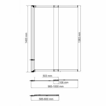 Стеклянная шторка на ванну Wasserkraft Dill 61S02-100 - фотография № 2