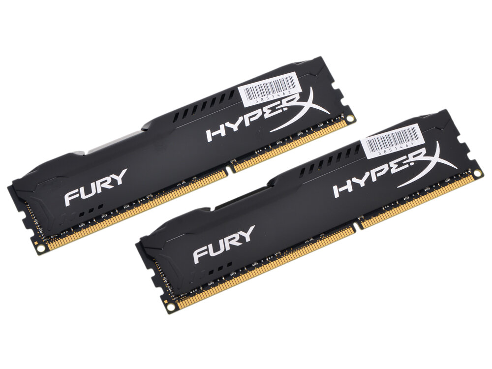 Оперативная память HyperX Fury 16 ГБ (8 ГБ x 2) DDR3 1866 МГц CL10 (HX318C10FBK2/16)