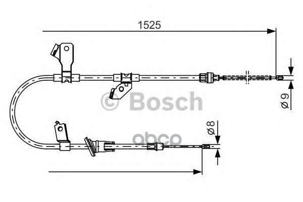 BOSCH 1987482247 1 987 482 247_трос ручника левый L1525 drum\ Smart Forfour Mitsubishi Colt 1.1-1.5i/CDi 04