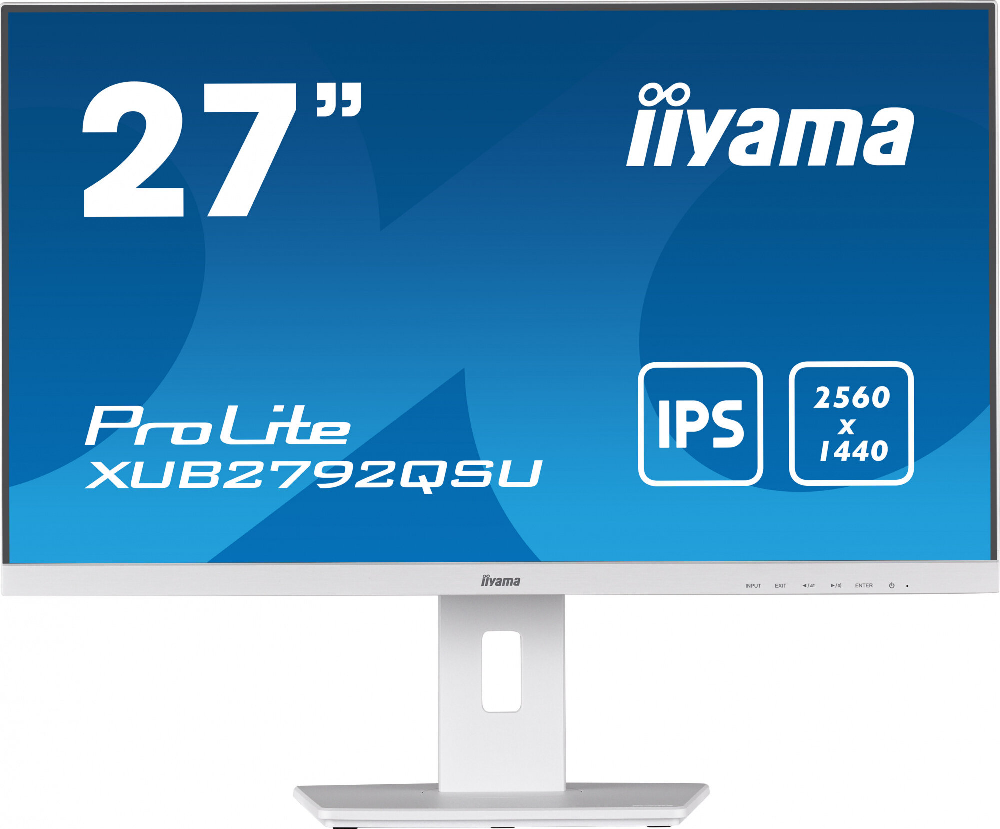 Монитор Iiyama 27" ProLite XUB2792QSU-W5 белый IPS LED 16:9 DVI HDMI M/M матовая HAS Piv 250cd 178гр/178гр 2560x1440 75Hz DP WQ USB 6.8кг