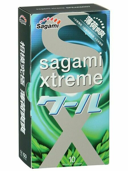 Sagami Презервативы Sagami Xtreme Mint с ароматом мяты - 10 шт.