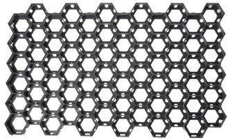 Решётка газонная, 68 × 41 × 3,3 см, с колышками, класс нагрузки С250 до 25 т., чёрная