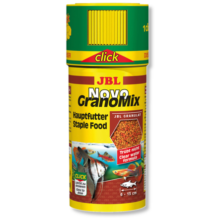 JBL NovoGranoMix CLICK - Основной корм для пресн. акв. рыб, гранулы, 250 мл (115 г