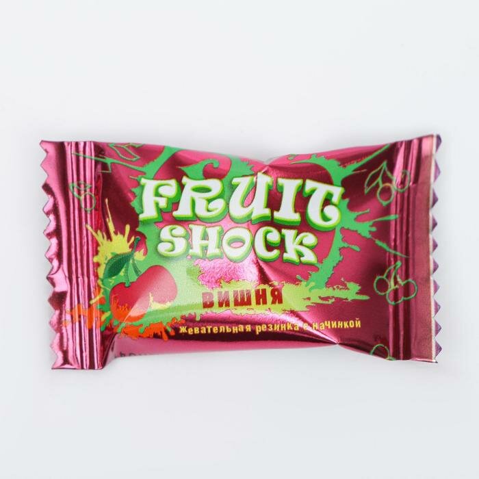 Жевательная резинка Fruit Shock с начинкой вишня, 4 г - фотография № 1