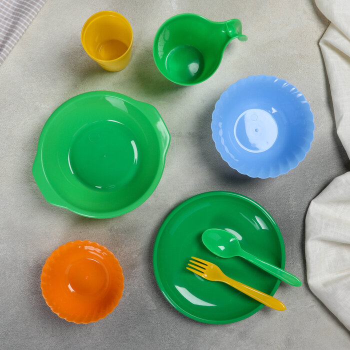 Альт-Пласт Набор посуды на 4 персоны «Весёлая компания», 36 предметов - фотография № 3