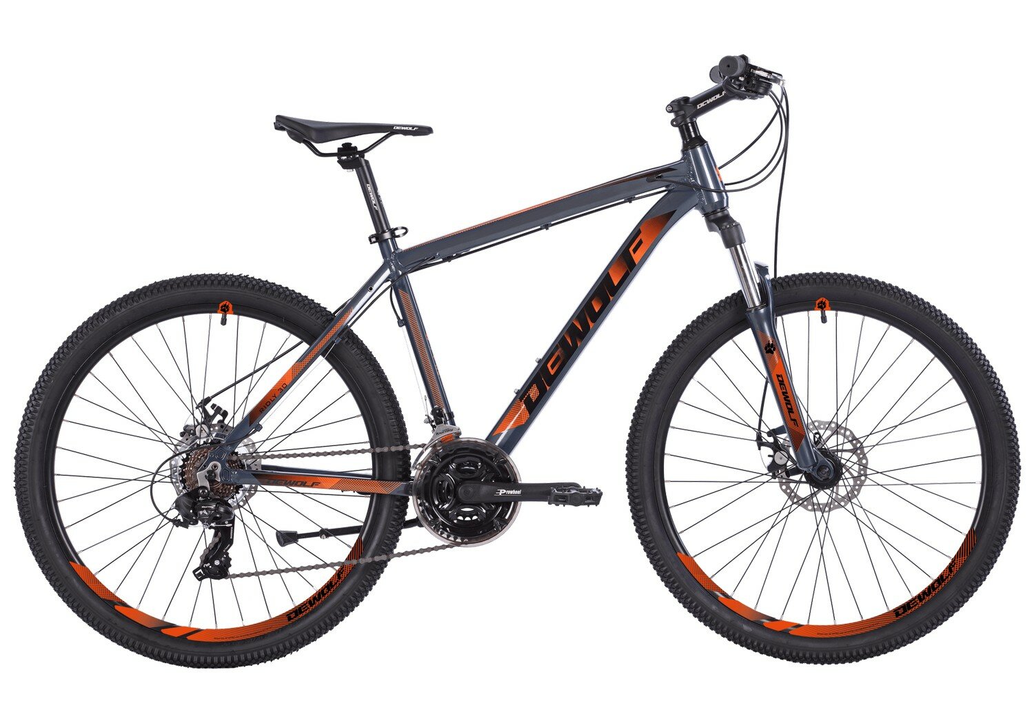 Горный велосипед Dewolf Ridly 30, год 2021, ростовка 18, цвет Серебристый-Оранжевый