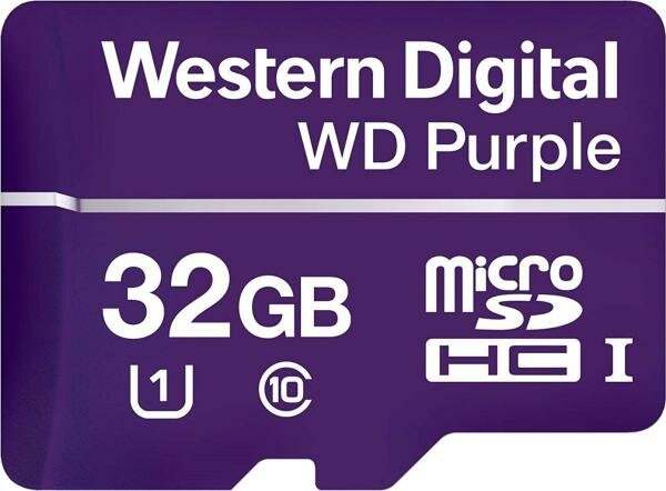 Флеш карта microSDHC 32Gb Class10 WD WDD032G1P0C Purple w/o adapter