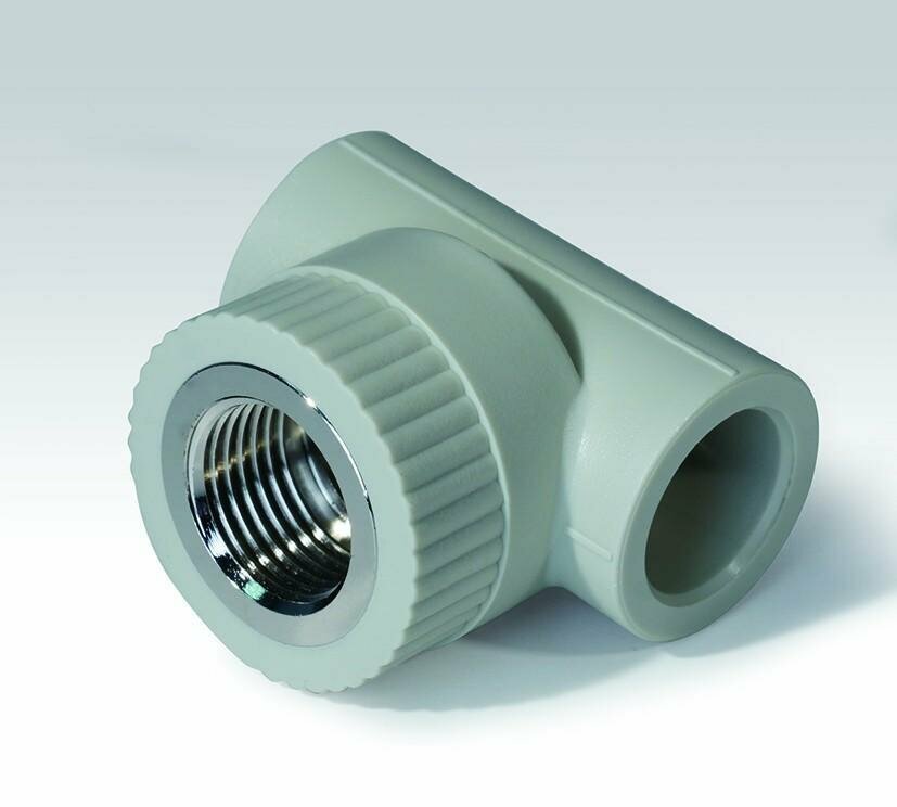 фото Тройник комбинированный PPR 32мм x 1" ВР (10/40) серый