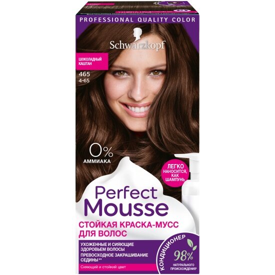 Краска-мусс для волос SCHWARZKOPF Perfect Mousse 465 шоколадный каштан