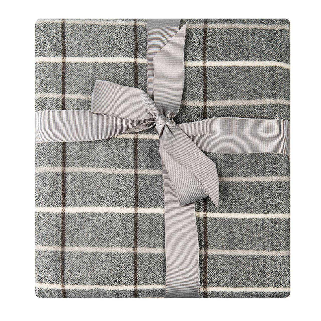 фото Tarrington House Плед трикотажный серый в клетку, 130 х 170см