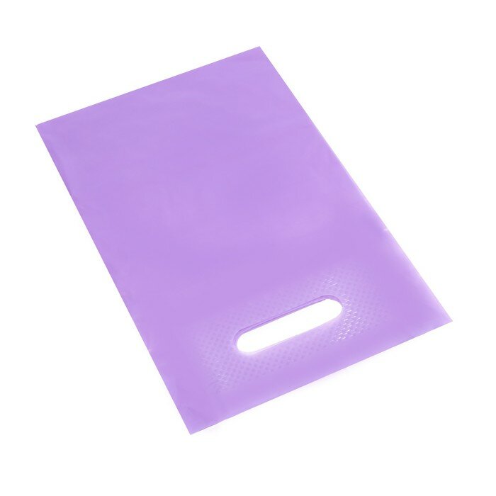 Пакет полиэтиленовый с вырубной ручкой, Фиолетовый 30-40 См, 30 мкм (50 шт) - фотография № 2