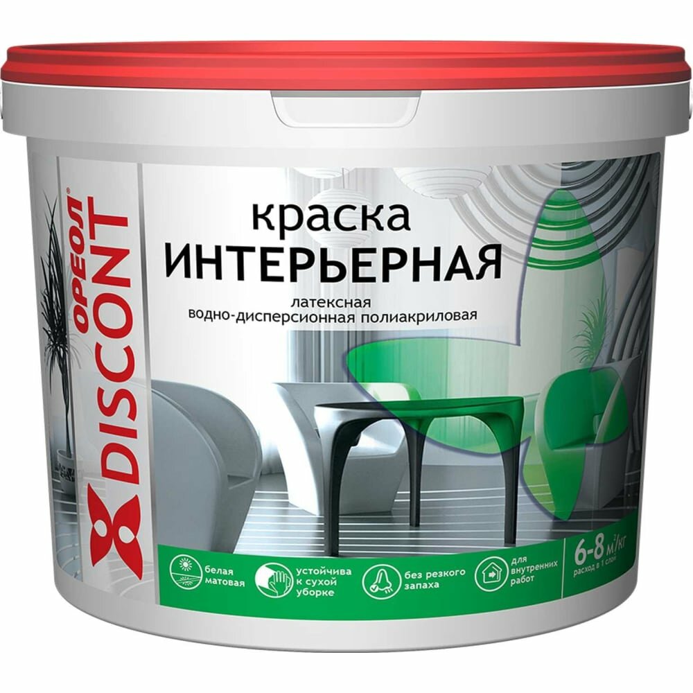 фото Ореол Краска ВД Дисконт интерьерная 3 кг 5429
