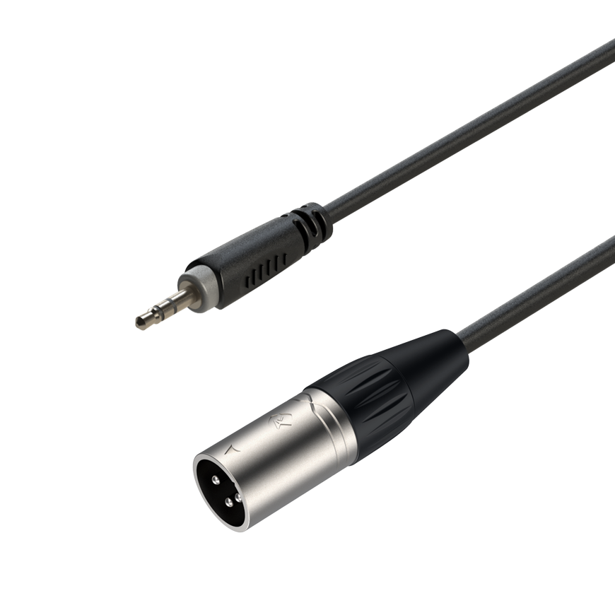 ROXTONE RACC425/1,5 Аудио-кабель D:4mm, 2x0,14mm2, Экр:95%, (3,5mm Jack (S) 3P XLR (M)), 1,5м