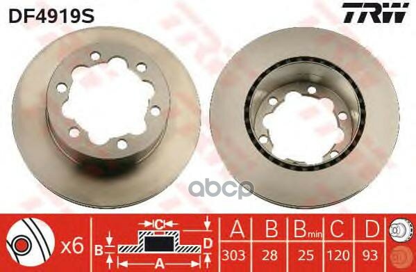 Тормозной Диск TRW арт. DF4919S