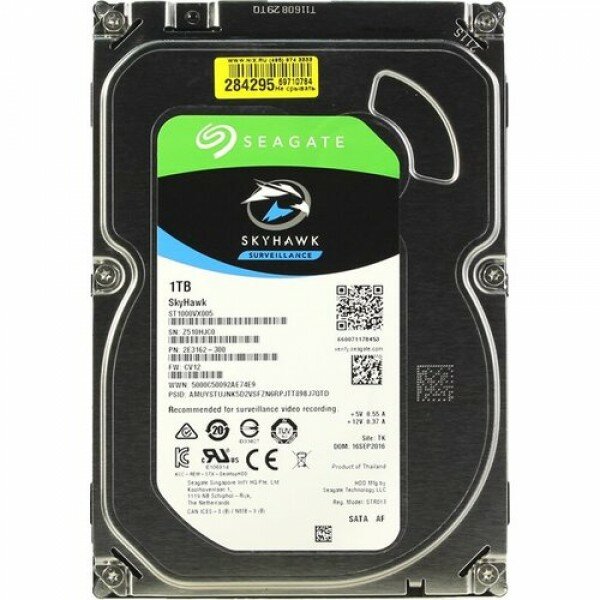 Жесткий диск Seagate Original SATA-III 1Tb ST1000VX005 Video Skyhawk (5900rpm) 64Mb 3.5