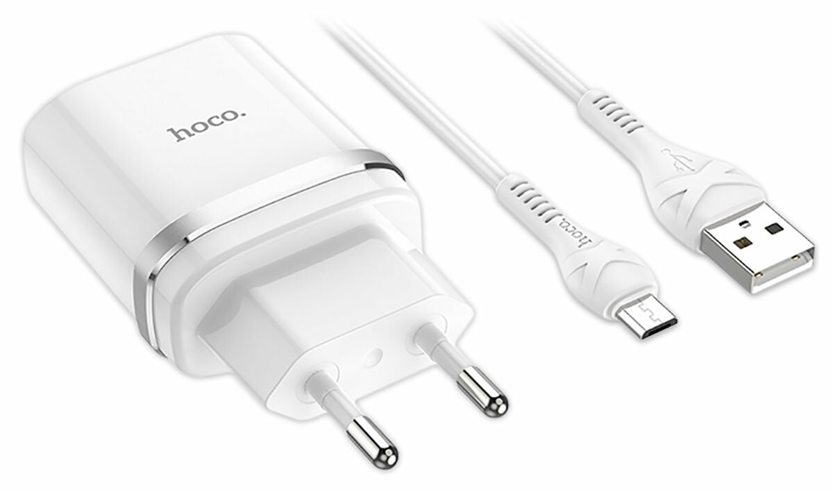 Зарядное устройство Hoco C12Q Smart QC3.0 charger + Micro cable white