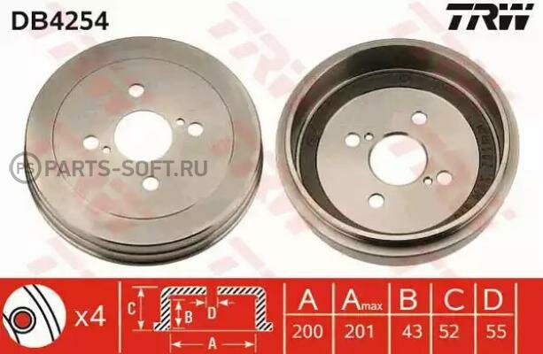 TRW DB4254 Барабан тормозной