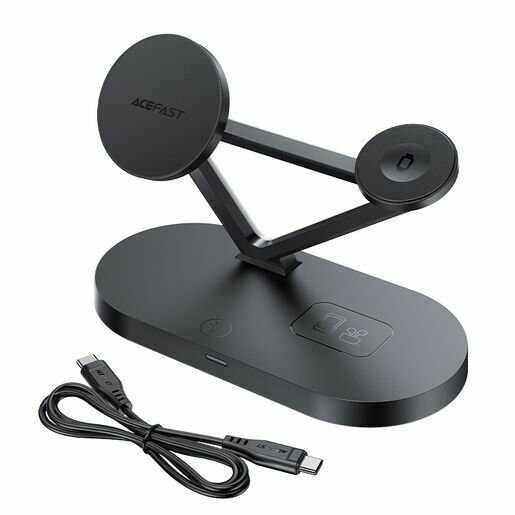 Беспроводное зарядное устройство ACEFAST E9 desktop 3-in-1 wireless charging holder настольное. Цвет: черный