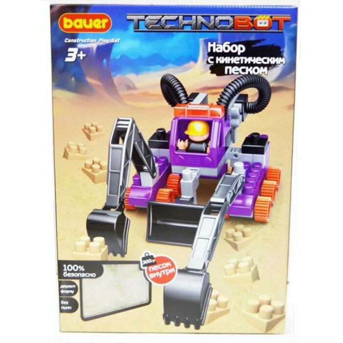 фото Конструктор Bauer 802 Набор с кинетическим песком, роботом и пилотом "Technobot" фиолет. сер., че
