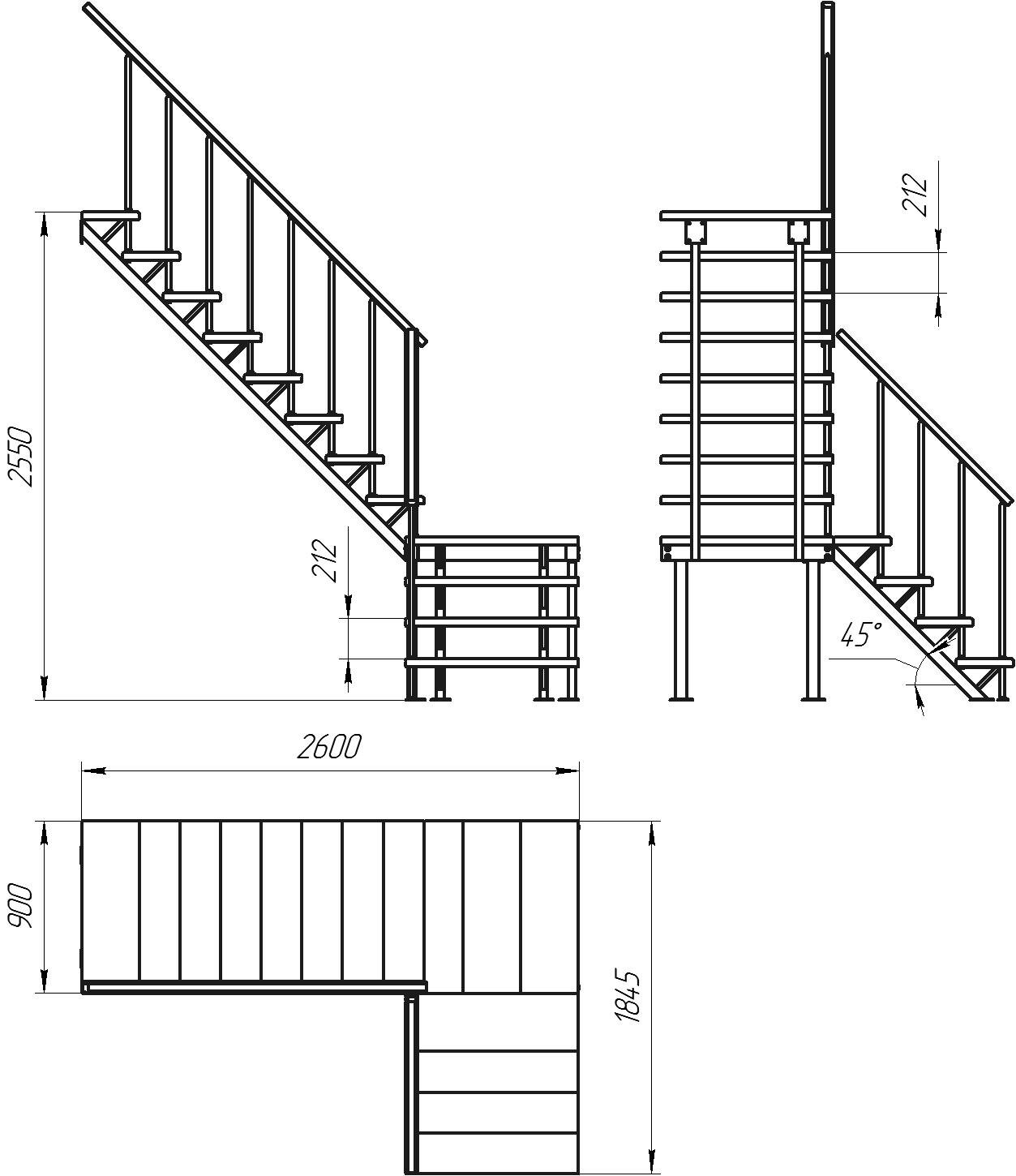 Комбинированная межэтажная ЛЕС-05 2550 проем 2600-900, Сосна - фотография № 3