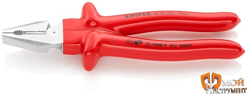 Плоскогубцы (пассатижи) KNIPEX 0207225 Плоскогубцы комбинированные особой мощности 225 мм KNIPEX