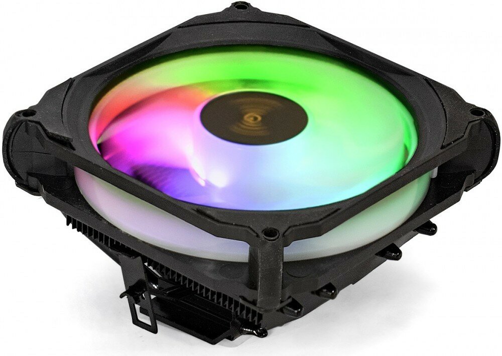 Кулер Exegate Dark Magic EE126R-PWM.RGB для процессора, Socket 775, 115x/1200, AM2, AM2+, AM3, AM3+, AM4, FM1, FM2, FM2+, 1x120 мм, 900-2000 об/мин, разноцветная подсветка