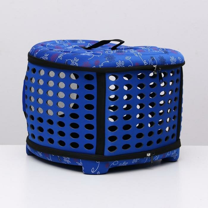 Пижон Складная сумка-переноска большая, материал EVA, 42,5 х 37,5 х 29,5 см, синяя - фотография № 3
