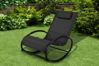Кресло-качалка Garden Way Vuitton 770535M черный размер 105 х 62 х 88 см, вес 6 кг, материал: текстилен, алюминий