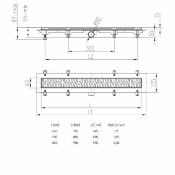 Душевой лоток Veconi Line V450LB черный - фотография № 2