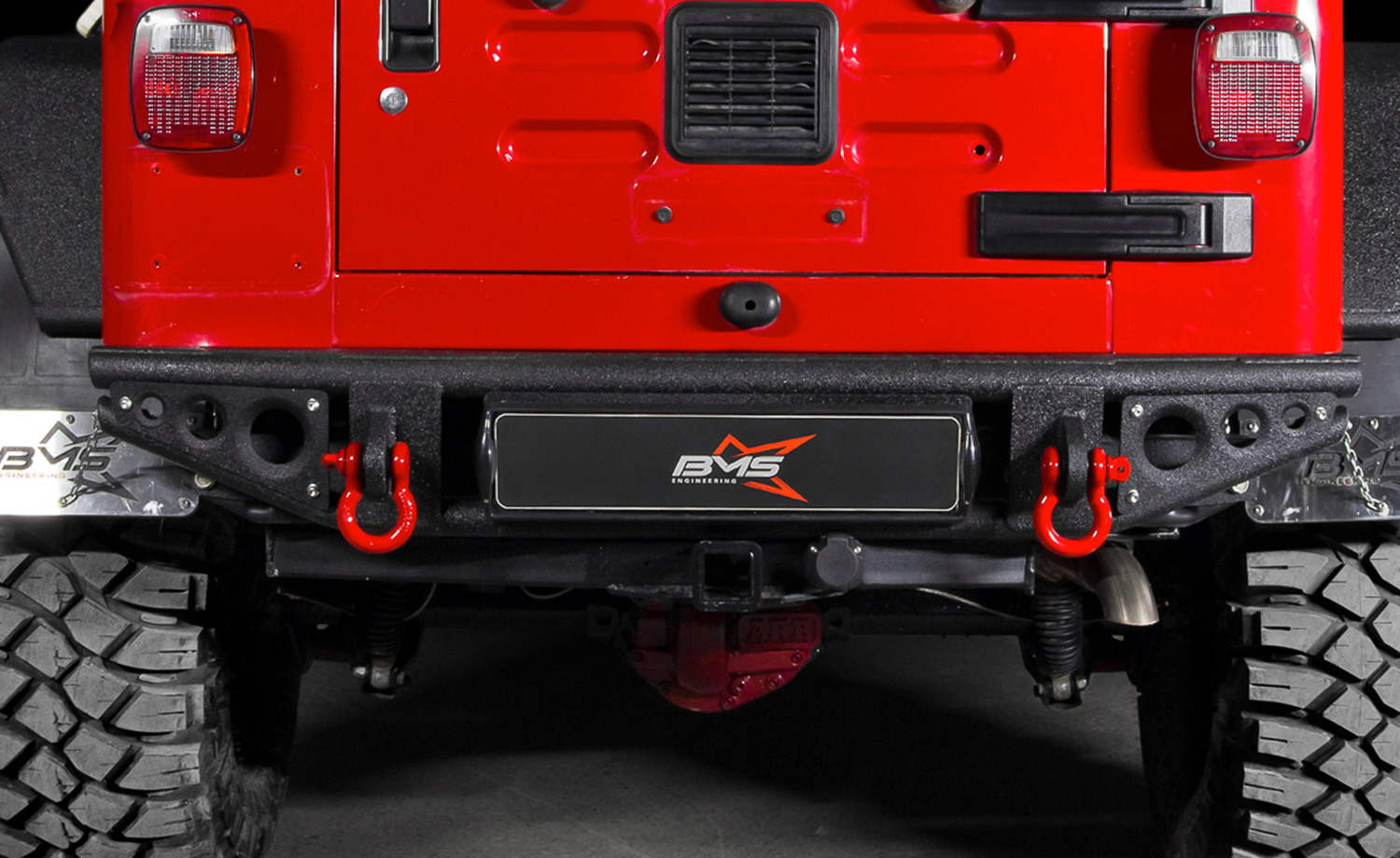 Бампер силовой задний BMS ALFA для Jeep Wrangler TJ 1996-2007 — фото 2