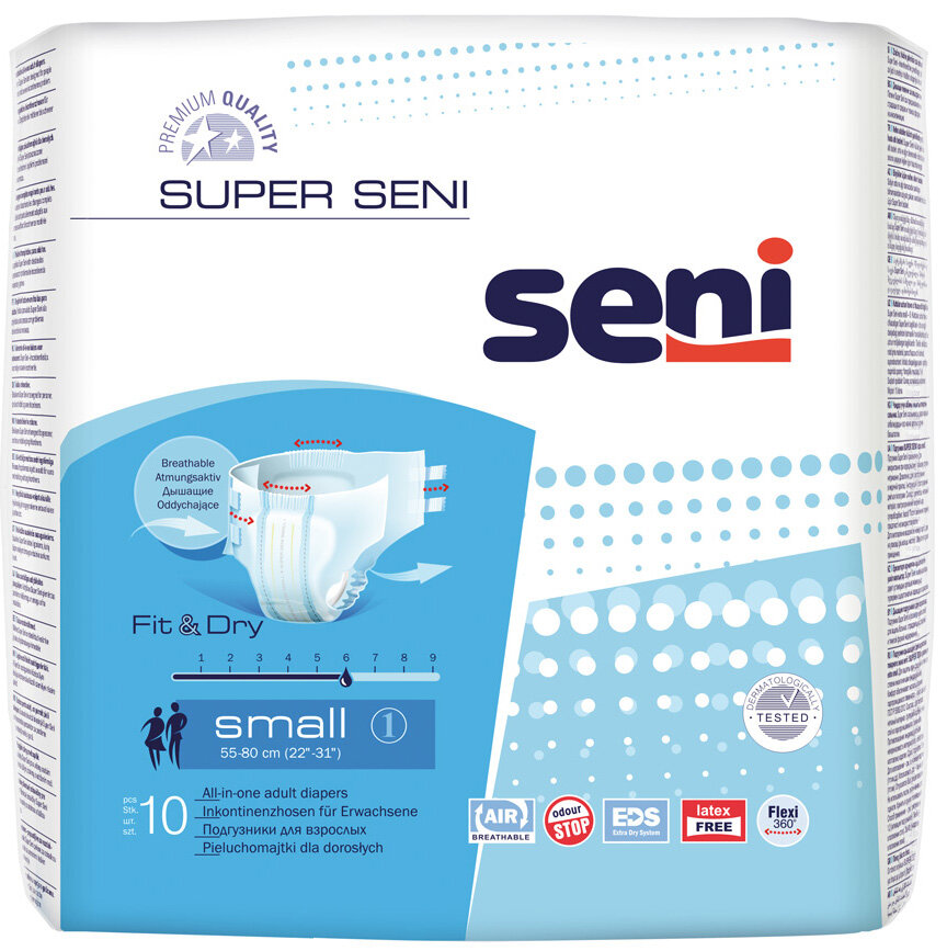 Seni Super Small подгузники для взрослых (55-80 см) 10 шт