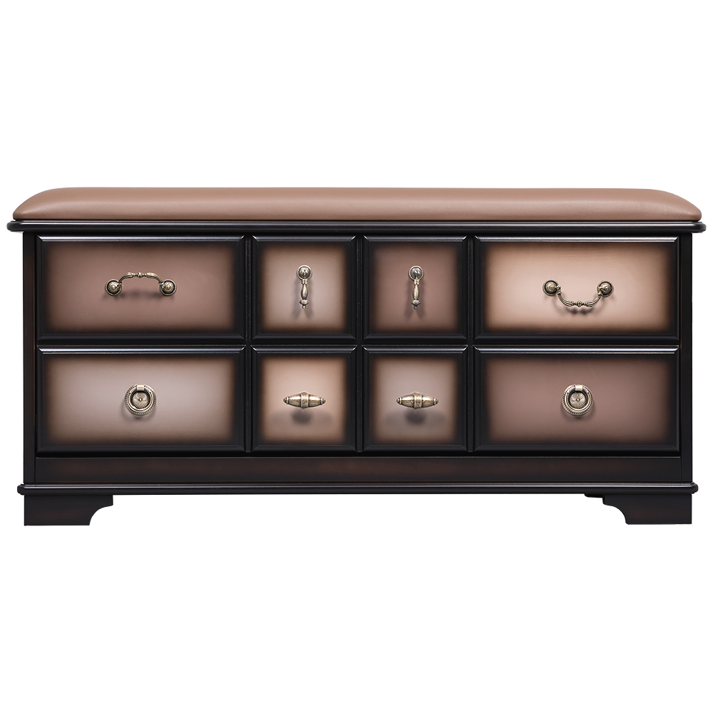 Банкетка Bogacho Пандора 4 с ящиком темно коричневая цвет фасада шоколад ручная работа - фотография № 3