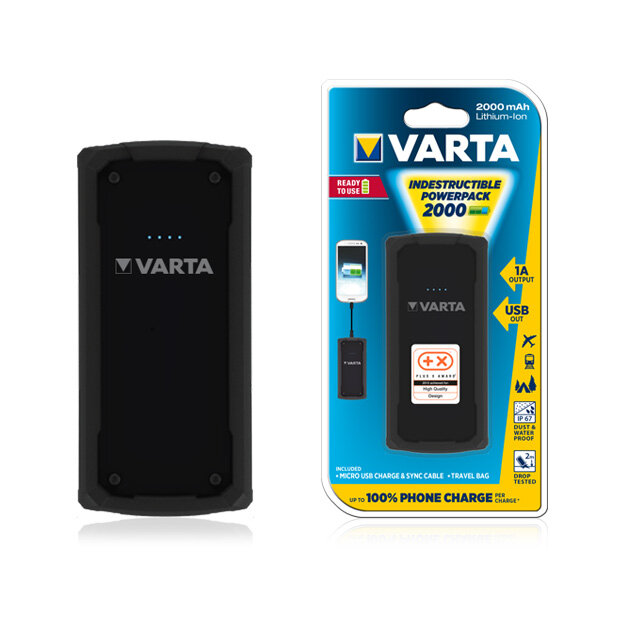 Внешний аккумулятор VARTA Indestructible Powerpack 2000 mAh