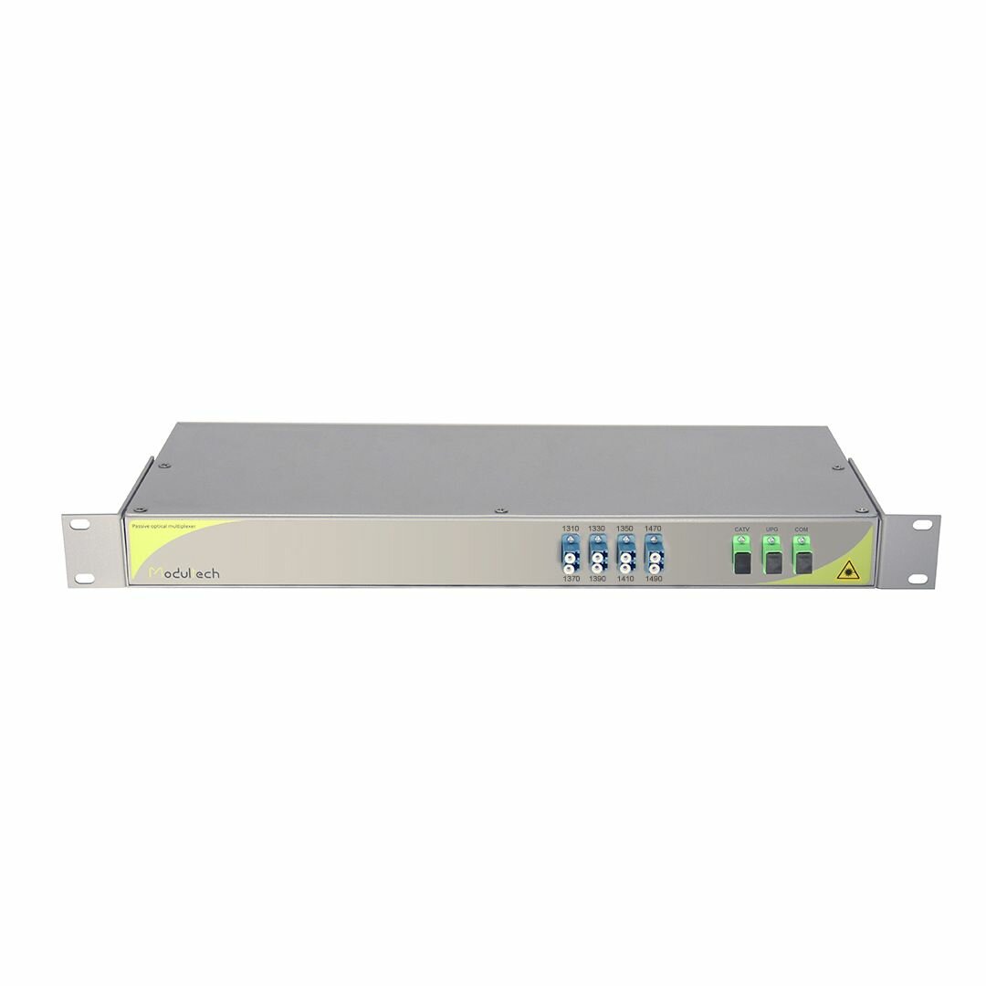 Mux CWDM, 4-канальный (1310-1410, 1470, 1490 нм) + TV 1550, одноволоконный, Rack Unit